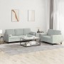 Juego de sofás con cojines 2 piezas terciopelo gris claro de , Sofás - Ref: Foro24-3202034, Precio: 456,71 €, Descuento: %
