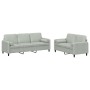 Juego de sofás con cojines 2 piezas terciopelo gris claro de , Sofás - Ref: Foro24-3202034, Precio: 456,71 €, Descuento: %