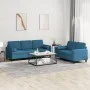2-piece blue velvet sofa set with cushions by , Sofas - Ref: Foro24-3202043, Price: 579,72 €, Discount: %