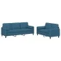 Juego de sofás con cojines 2 piezas terciopelo azul de , Sofás - Ref: Foro24-3202043, Precio: 579,72 €, Descuento: %