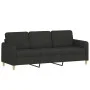 Juego de sofás con cojines 3 piezas tela negro de , Sofás - Ref: Foro24-3202074, Precio: 753,90 €, Descuento: %