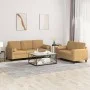 Brown velvet 2-piece sofa set with cushions by , Sofas - Ref: Foro24-3202041, Price: 540,89 €, Discount: %