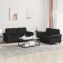 Juego de sofás con cojines 2 piezas cuero sintético negro de , Sofás - Ref: Foro24-3202150, Precio: 439,21 €, Descuento: %