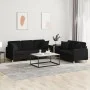 Juego de sofás con cojines 2 piezas tela negro de , Sofás - Ref: Foro24-3202138, Precio: 609,85 €, Descuento: %