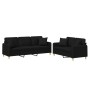 Juego de sofás con cojines 2 piezas tela negro de , Sofás - Ref: Foro24-3202138, Precio: 622,84 €, Descuento: %
