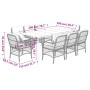 Set de comedor de jardín 9 pzas y cojines ratán sintético negro en Conjuntos de jardín | Comprar online en Foru.es