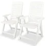 Sillas de jardín reclinables 2 unidades plástico blanco de vidaXL, Sillas de jardín - Ref: Foro24-43895, Precio: 153,11 €, De...