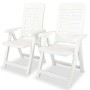 Sillas de jardín reclinables 2 unidades plástico blanco de vidaXL, Sillas de jardín - Ref: Foro24-43895, Precio: 160,10 €, De...