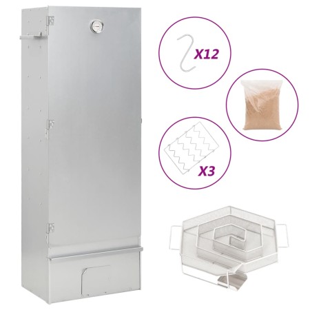 Horno ahumador de BBQ con generador humo frío acero galvanizado de , Barbacoas - Ref: Foro24-3200756, Precio: 188,25 €, Descu...