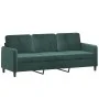 Dark green velvet 3-seater sofa 180 cm by , Sofas - Ref: Foro24-359454, Price: 327,47 €, Discount: %