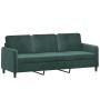 Sofá de 3 plazas terciopelo verde oscuro 180 cm de , Sofás - Ref: Foro24-359454, Precio: 331,83 €, Descuento: %
