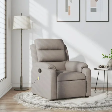 Taupe gray fabric reclining massage chair by , Armchairs - Ref: Foro24-373482, Price: 262,90 €, Discount: %