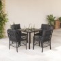 Set de muebles jardín 5 pzas con cojines ratán sintético negro en Conjuntos de jardín | Comprar online en Foru.es
