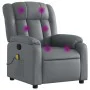 Sillón de masaje reclinable cuero sintético gris de , Sillones - Ref: Foro24-373570, Precio: 218,59 €, Descuento: %