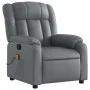 Sillón de masaje reclinable cuero sintético gris de , Sillones - Ref: Foro24-373570, Precio: 218,59 €, Descuento: %