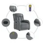 Sillón de masaje reclinable cuero sintético gris de , Sillones - Ref: Foro24-373570, Precio: 218,59 €, Descuento: %