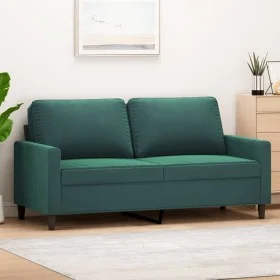 Sofá de 2 plazas de terciopelo verde oscuro 140 cm de , Sofás - Ref: Foro24-359201, Precio: 257,50 €, Descuento: %