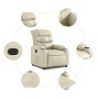 Sillón reclinable de cuero sintético crema de , Sillones - Ref: Foro24-374134, Precio: 215,43 €, Descuento: %