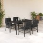 Set de muebles jardín 5 pzas con cojines ratán sintético negro en Conjuntos de jardín | Comprar online en Foru.es