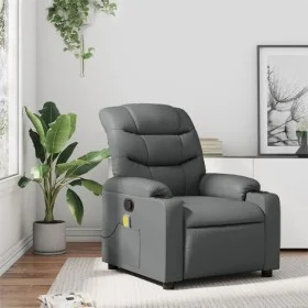 Sillón de masaje reclinable cuero sintético gris de , Sillones - Ref: Foro24-374143, Precio: 224,98 €, Descuento: %