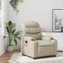 Sillón reclinable de masaje cuero sintético crema de , Sillones - Ref: Foro24-374141, Precio: 253,19 €, Descuento: %