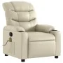 Sillón reclinable de masaje cuero sintético crema de , Sillones - Ref: Foro24-374141, Precio: 253,19 €, Descuento: %