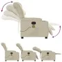 Sillón reclinable de masaje cuero sintético crema de , Sillones - Ref: Foro24-374141, Precio: 253,19 €, Descuento: %
