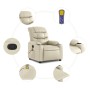 Sillón reclinable de masaje cuero sintético crema de , Sillones - Ref: Foro24-374141, Precio: 255,29 €, Descuento: %