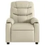 Sillón reclinable de masaje cuero sintético crema de , Sillones - Ref: Foro24-374141, Precio: 253,19 €, Descuento: %