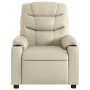 Sillón reclinable de masaje cuero sintético crema de , Sillones - Ref: Foro24-374141, Precio: 255,29 €, Descuento: %