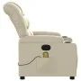 Sillón reclinable de masaje cuero sintético crema de , Sillones - Ref: Foro24-374141, Precio: 253,19 €, Descuento: %