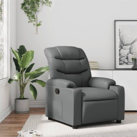 Sillón reclinable de cuero sintético gris de , Sillones - Ref: Foro24-374136, Precio: 214,15 €, Descuento: %
