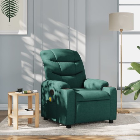Sillón de masaje reclinable de tela verde oscuro de , Sillones - Ref: Foro24-374162, Precio: 277,08 €, Descuento: %