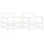 Sillones de jardín 2 unidades madera maciza pino blanco de , Sofás modulares de exterior - Ref: Foro24-825493, Precio: 110,21...