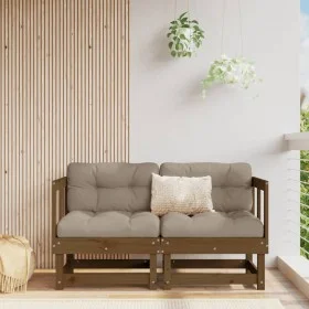 Garden corner sofas 2 pcs solid pine wood honey brown by , Modular outdoor sofas - Ref: Foro24-825397, Price: 126,05 €, Disco...