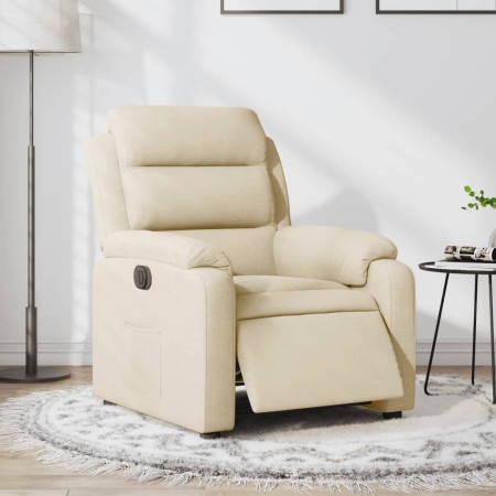 Sillón reclinable eléctrico de tela crema de , Sillones - Ref: Foro24-3204965, Precio: 283,37 €, Descuento: %