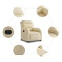 Sillón reclinable eléctrico de tela crema de , Sillones - Ref: Foro24-3204965, Precio: 283,37 €, Descuento: %