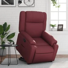 Sillón reclinable elevable cuero artificial rojo tinto de , Sillones - Ref: Foro24-3205154, Precio: 327,90 €, Descuento: %