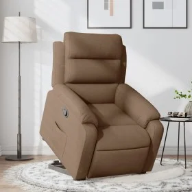 Sillón reclinable elevable de tela marrón de , Sillones - Ref: Foro24-3204984, Precio: 321,80 €, Descuento: %
