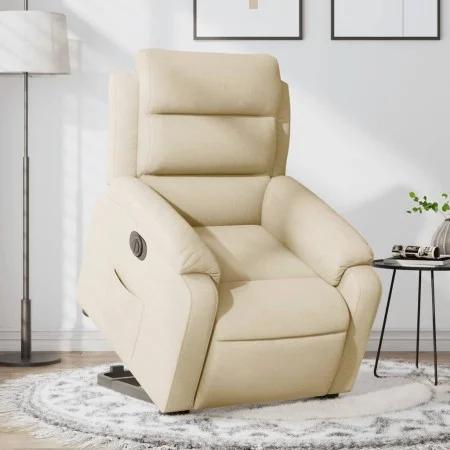 Sillón eléctrico reclinable elevable de tela color crema de , Sillones - Ref: Foro24-3205013, Precio: 371,68 €, Descuento: %