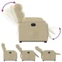 Sillón eléctrico reclinable elevable de tela color crema de , Sillones - Ref: Foro24-3205013, Precio: 371,68 €, Descuento: %