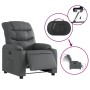Sillón reclinable eléctrico de cuero sintético gris de , Sillones - Ref: Foro24-3206588, Precio: 259,33 €, Descuento: %