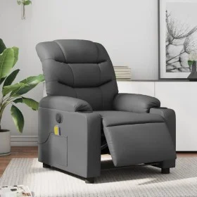 Sillón de masaje reclinable eléctrico cuero sintético gris de , Sillones - Ref: Foro24-3206595, Precio: 278,13 €, Descuento: %
