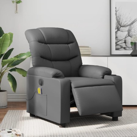 Sillón de masaje reclinable eléctrico cuero sintético gris de , Sillones - Ref: Foro24-3206595, Precio: 271,27 €, Descuento: %