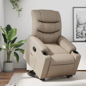 Sillón reclinable elevable cuero artificial color capuchino de , Sillones - Ref: Foro24-3206605, Precio: 298,24 €, Descuento: %