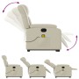 Sillón de masaje elevable eléctrico cuero sintético crema de , Sillones - Ref: Foro24-3205286, Precio: 345,55 €, Descuento: %
