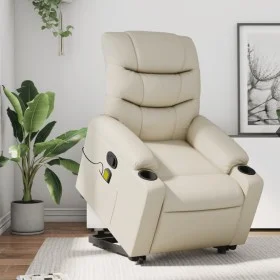Cremefarbener Fußmassagesessel aus Kunstleder von , Sessel - Ref: Foro24-3206607, Preis: 334,77 €, Rabatt: %