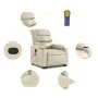Sillón reclinable de masaje de pie cuero artificial color crema de , Sillones - Ref: Foro24-3206607, Precio: 334,77 €, Descue...