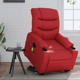 Sillón reclinable de masaje de pie cuero artificial rojo de , Sillones - Ref: Foro24-3206611, Precio: 356,27 €, Descuento: %