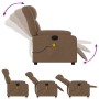 Sillón reclinable de masaje eléctrico tela marrón de , Sillones - Ref: Foro24-3205308, Precio: 280,18 €, Descuento: %